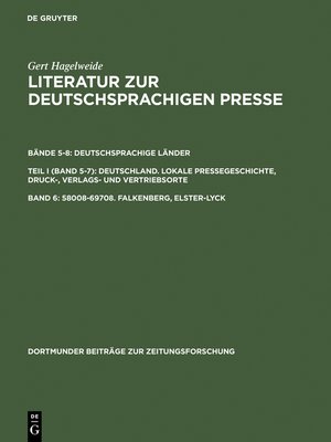 cover image of 58008–69708. Falkenberg, Elster–Lyck